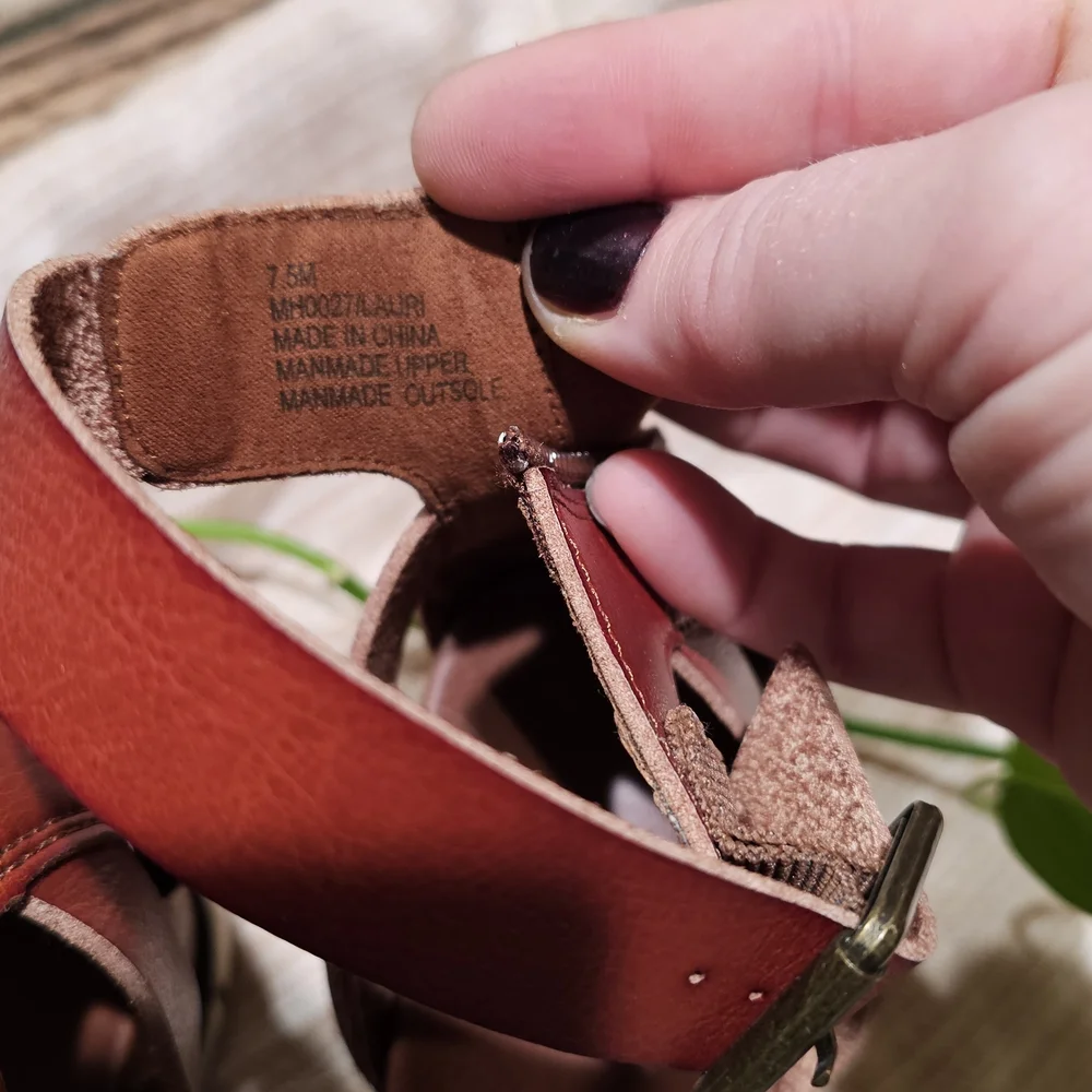 MIA Brown Leather Sandals
